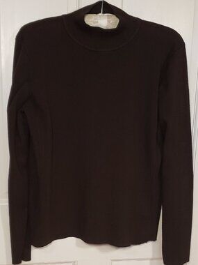 David Brooks Brown Ribbed Turtleneck Sweater | L/G